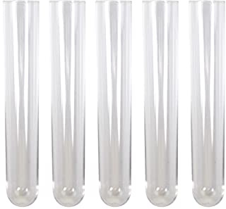 AZURAOKEY Reagenzgläser – 25 x 150 mm Röhrchen for Proben, 5 Stück, transparentes Reagenzglas for Harzform
