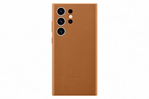 Samsung Leather Smartphone Case EF-VS918 für Galaxy S23 Ultra, Handy-Hülle, Echtleder, Schlankes Design, Camel