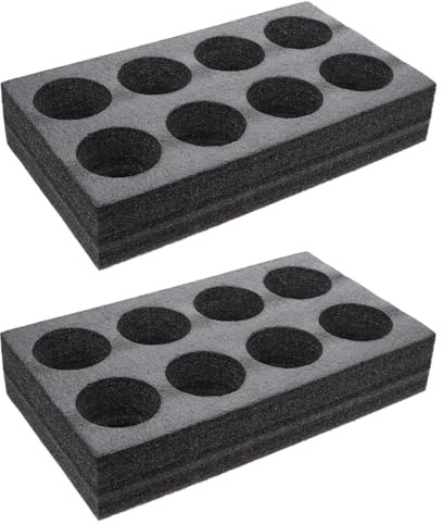 YARNOW Portable 8-Hole Foam Cup Carrier Tray, Black Drink Packing Holder for Coffee Milk Tea Takeout Drinks, Beverage Fixed Coaster for Takeaway & Outdoor Use