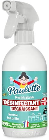 Paulette - Désinfectant Dégraissant Ménager - Multi-Surfaces - 99,9% Naturel, Certifié Ecocert - Fabriqué en France - Parfum Sauge Eucalyptus - Spray 500 ml