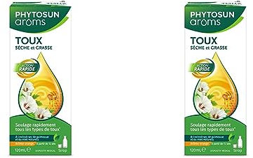 PHYTOSUN arôms SIROP TOUX Sèche & Grasse Adulte - Naturel * – Sirop pour le Soulagement de la Toux – 1 x 120 ml (Lot de 2)
