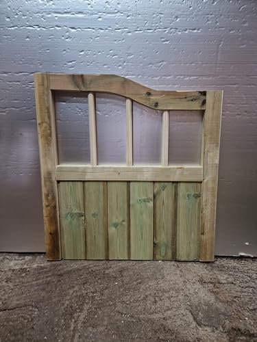 Wooden Garden Gate Snaw Neck Pedestrian Gate Wooden Pressure Treated 4ft 120cm, (120cm High x 83cm Wide x 5cm Deep)