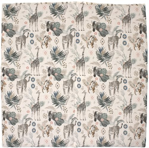 Bio-Bio Dinkelkissen 40x40cm 4-Kammer XXL Bio Füllung & Bio Stoff Wilde Tiere - Wärmekissen Körnerkissen