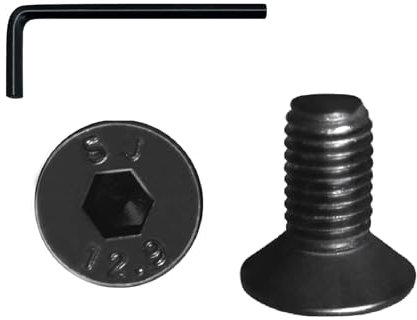 YEJAHY Lot de 20 vis à tête fraisée M5 x 12 en acier au carbone haute résistance pour machines, équipement de machine, boulons, noir