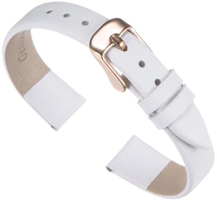sourcing map Multi-sizes Genuine Leather Band Leather Watch Strap | Flat,Thin,Elegant,for Men and Women