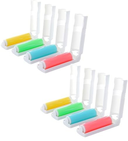 minkissy 8pcs Foldable Lint Rollers for Pet Hair Clothes Sticky Remover Washable Hair Removal Roller Brush for Cleaning Carpet Bed