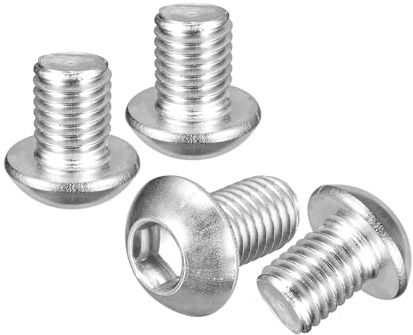 DTGN M12-1.75x20mm Linsenkopfschrauben mit Innensechskant - 4er Pack - Gut für Rennrad, Mountainbike, Auto, Motorrad - 304 Edelstahl weiß lackiert - Sechskant-Antriebsbefestigungen