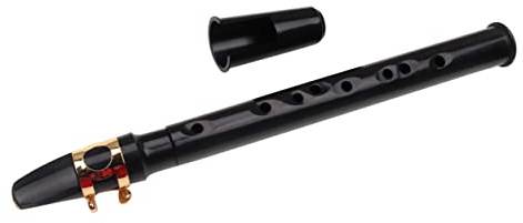 Taschensaxophon aus Kunststoff, 8-loch, Schwarz, Handgefertigt | Gerades Port Design, Kleiner Saxophon für Unterwegs, Kompaktes Holzblasinstrument
