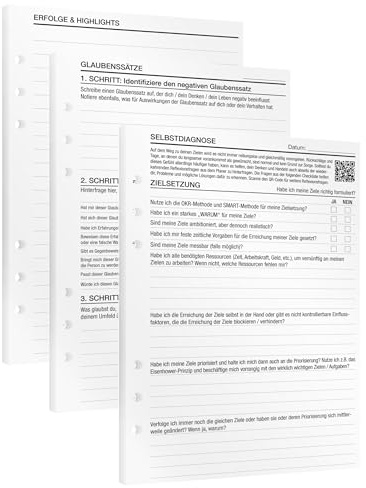 KOMPASS® Reflexion | 25 DIN-A5-Ringbuch-Planer-Einlagen | Für effiziente Selbstreflexion & Persönlichkeitsentwicklung | To-Do-Planer | Bullet Journal | Journaling | Notizbuch | Termin-Kalender