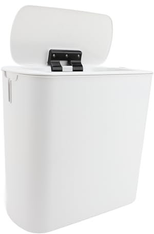 Greensen Pouchette de Capteur Intelligent, Poubelle, Poubelle Automatique, Panier de Papier Toilette à Couverture Flip avec Puissance pour la Salle de Bain, Salon, Chambre à Coucher (10L)
