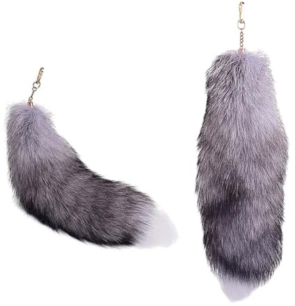 tintoke Fuchsschwanz,fox tail,Fuchsschwanz Anhänger etwa 40cm Fell Schwanz Keychain fox tail keychain Auto Schlüsselketten Anhänger Weich Flaumig Dicht Dekoration