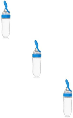 GLEAVI 3stücke Food Feeder Ergonomischer Löffelspender Für Selbstständige Nahrungsaufnahme Von Ab Monaten Praktisch Hygienisch Und Leicht Zu Reinigen Mit Squeeze- Für Müheloses