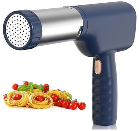 Automatic Pasta Machine Electric Noodle Machine, 5-in-1 Cordless Pasta Machine with Cutter and Measuring Cup, Easy to Clean - can Make Long Noodles, Spaghetti, Macaroni