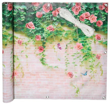 Coopers of Stortford – 4.5M Rose Roll-Out Privacy Screen – Waterproof, Wind & UV-Resistant – Easy-Fit Fence or Balcony Cover – H86 x W457cm – PVC & Polyester