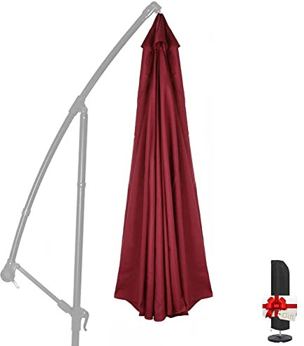 frides Top Telo di Ricambio per Ombrellone con 8 Costole, 3m Ombrello di Ricambio per Ombrellone da Esterno con Copertura Ombrellone, Protezione UV in Poliestere(Wine Red)