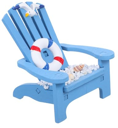 Milisten décoration de Chaise de Plage modèle de Mini Chaise de Plage modèle Bord de mer Mini-Chaise de Plage modèle de Chaise de Plage simulée Mini Ornement de Maison Bois Bleu