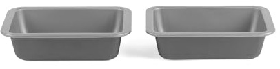 Salter Essentials 2-Piece Rectangular Deep-Dish Set – 2 x 16.5cm Carbon Steel Trays, Dishwasher Safe, for Air Fryers & Ovens up to 220°C, Durable Design, Ideal for Small Portions, Sides & Desserts