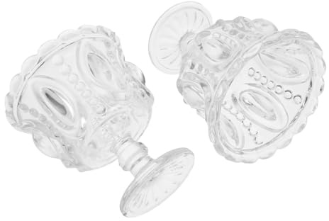 Amosfun 2 Pièces verre à crème glacée coupes à dessert sur pieds parfaite tasses à pieds en verre Transparent