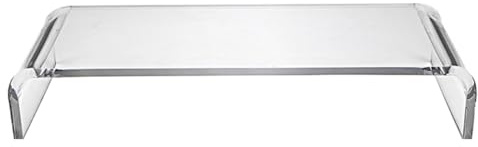 BAZEITFLOW Supporto per Monitor Trasparente in Acrilico 40x20x10 Cm, Rialzo da Scrivania Multifunzionale per Computer e Laptop, Portaoggetti per Ufficio Ergonomico per Uso Domestico
