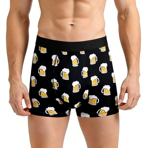 OSDUE Boxers pour Hommes, Calecons sous-vêtement Homme Stretch Respirant Boxer Homme Ajustés, Ceinture Élastique Ultra Boxer Homme Slip Confortable et Doux Beaucoup Designs Amusants