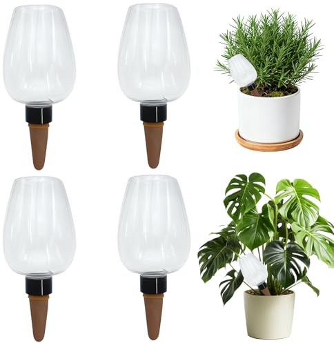 4 Stück Bewässerungskugeln, 350ml Automatische Pflanzen Bewässerung, Wasserspender Pflanzen Bewässerungssystem Zimmerpflanzen, Pflanzenbewässerung für Pflanzen, Blumen & Garten (A)