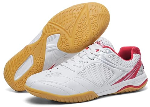 Zapatos de Bádminton Mujer, Zapatillas de Voleibol Indoor Antideslizantes, Zapatillas de Sala Ligeras Transpirables con Amortiguación, Ideal para Bádminton Voleibol Squash y Tenis de Mesa