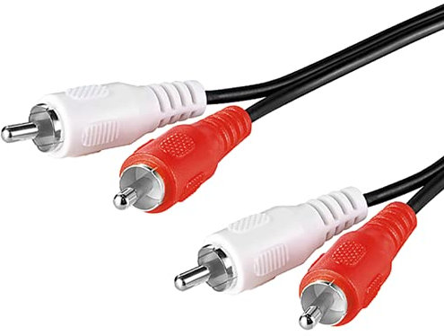 Goobay 50340 Stereo Cinchkabel 15m / 2x Cinch-Stecker auf 2x Cinchstecker / RCA Kabel Subwoofer Kabel für Blu Ray Verstärker HiFi Stereo / Cinch Kabel 15m / Schwarz