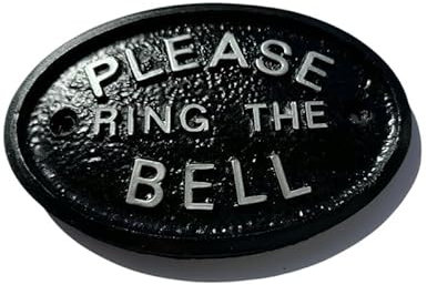 Veuillez la sonnette Maison/Jardin Plaque murale en (Noir)