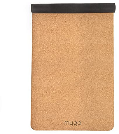 Myga XL Kork Yogamatte | 200 cm x 70 cm | Rutschfest, Wäremeregulierend & Leicht zu Tragen – 6 mm Dicke | Ideal für Yoga, Pilates, Meditation & Fitnessübungen | Naturkork
