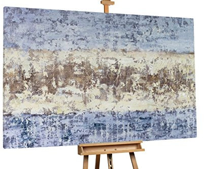 KunstLoft® XXL Gemälde 'Scratched Mix' 180x120cm | original handgemalte Bilder | Abstrakt Grau Modern Used Look | Leinwand-Bild Ölgemälde einteilig groß | Modernes Kunst Ölbild