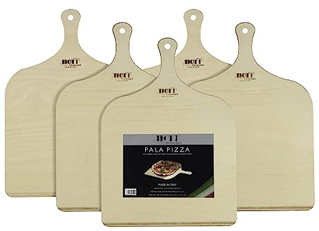 HOT! Kitchenware Pizzaschaufel, Made in Italy, Pizzaschieber aus Birkenholz 29x41,5cm (5er Set)