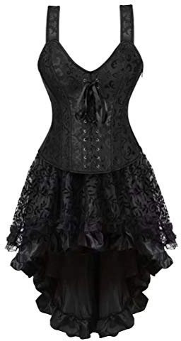 Josamogre Corset Bustier Femme Jupe Tutu Robe Les Bretelles Lingerie Gothique Grande Taill Floral