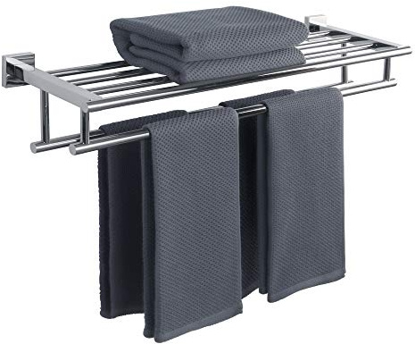 Alise Towel Rack,Towel Hanger Towel Shelf with Double Towel Bars for Bathroom Lavatory,28 Inch SUS 304 Stainless Steel Wall Mount Towel Holder,Polished Chrome