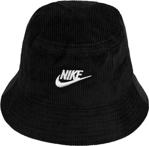 Nike DC3965 U NSW Bucket Futura Corduroy Hat Unisex-Adult Black/White S/M