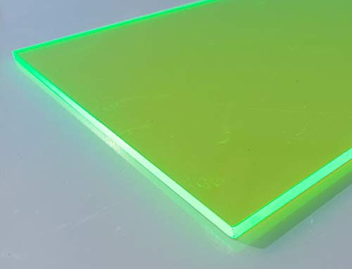 Lastre Acrilico 1000 x 500 x 5 mm Fluorescente Verde Piastra Acrilico Fluorescente