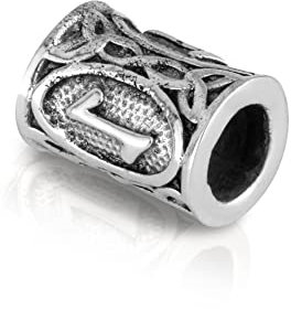 NKlaus EIHWAZ - 925 Sterling Silber Futhark Bartperle Germanisch Keltisch Wikinger 3573
