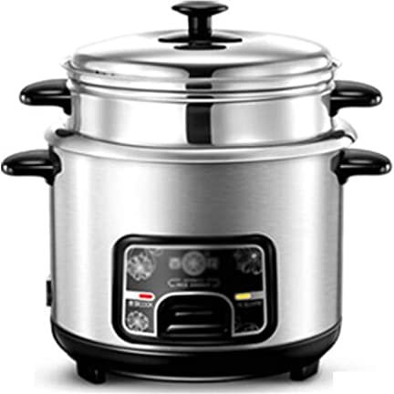 Cuociriso, Cuociriso con Pentola Interna in Acciaio Inossidabile 304 Cuociriso per Uso Domestico Vecchio Stile con Vaporiera per Cucinare E Cucinare Sano Non Rivestito 2L-5L,4L