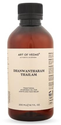 Dhanwantharam Thailam - 200ML Ayurvedisches Öl für Gelenkpflege und Schwangerschaftsunterstützung, Natürliche Entspannung und Schmerzlinderung - Premium Art of Vedas Thailam