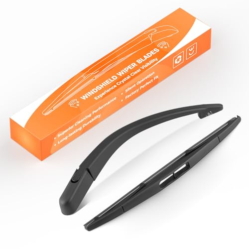 GEARCELL Rear Windscreen Wiper Blade and Arm Set Fit for Peugeot 107 Citroen C1 Toyota Aygo 2006 and on, Windscreen Wiper Assembly Replacement Easy Install