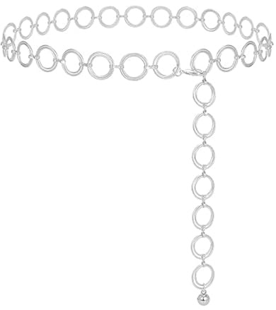 JYTDBCS Women Chain Belt Multi Layer Waist Chain Metal Belt, Adjustable Chain Belt for Pants Dresses, Metal Link Body Belly Waist Chain