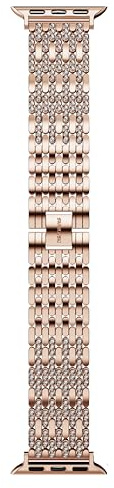 Swarovski Sparkling Princess Strap, Compatible with Apple Watch 40 mm (Series 4/5/6, SE) and 41 mm (Series 7/8/9), Rose Gold-Tone Finish with Clear Crystals, Part of the Sparkling Collection