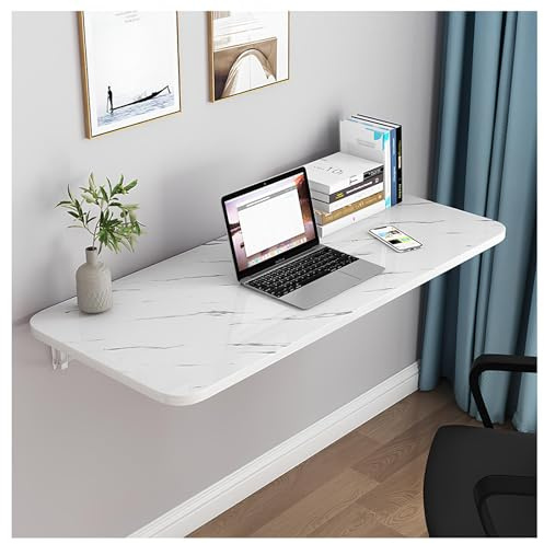 GUOGLZ Wand Montierte Klapptisch-Werkbank Klappbarer Wandtisch Platzsparender Herunter Schwebender Schreibtisch Für Schlafzimmer Badezimmer Oder Balkon Leicht Zu Reinigen(White,60 * 20cm)