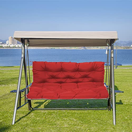 Hollywoodschaukel für den Außenbereich, mit waschbarem Baldachin, 2- und 3-Sitzer, Gartenschaukelstuhl für Innenhof, Gärten, Rot, 150 x 100 x 10 cm