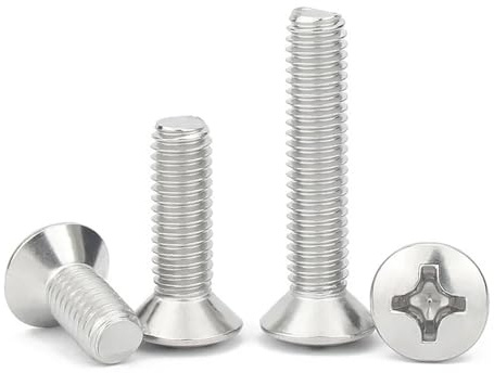 10-50 Uds M2 M2.5 M3 M4 M5 M6 GB820 DIN966 A2-70 304 perno de tornillo medio ovalado de cabeza avellanada elevada empotrada en cruz de acero inoxidable(16mm,(10pcs) M5)