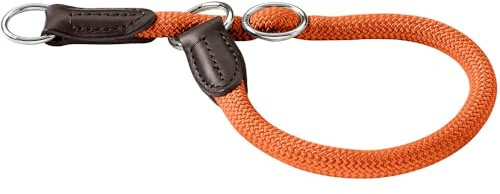 HUNTER Freestyle Dressurhalsung für Hunde | strapazierfähiges Tau mit Polyamid-Kern, robust, pflegeleicht, ideal für Training & Alltag, Farbe: Orange, Größe: M