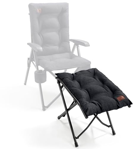 EVER ADVANCED Fotpall fotstöd vikbar hopfällbar pall med en höjd på 47 cm, vikbar pall vadderad fotstöd för fåtölj, trädgårds- och balkongstol