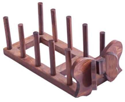 KESOTO Soporte para Platos Y Escurridor, Organizador de Encimera para Utensilios, MarrÓn, Individual