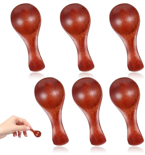 6 Stück Kleine Holzlöffel, Mini Löffel Aus Holz Mini-Gewürzlöffel, Kleine Holzlöffel Für Gläser, Mini-Teelöffel Aus Holz Für Salz, Zucker, Gewürze, Honig, Kaffee