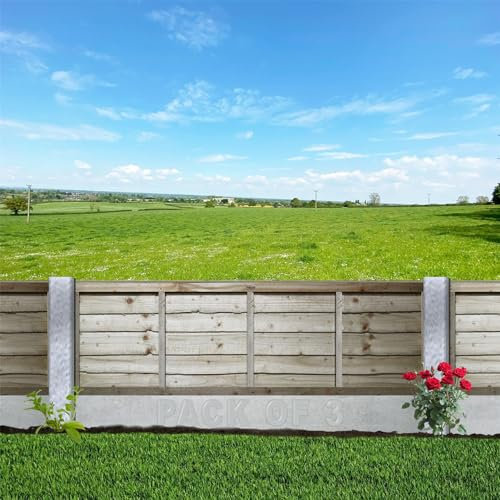 Premier Lap Pack of 3 6x2ft (W: 6ft x H: 2ft) Two Sided Fully Framed Pressure-Treated Waney Overlap Garden Fence Panel with Extra Vertical Bracing Width 1828mm x Height: 600mm
