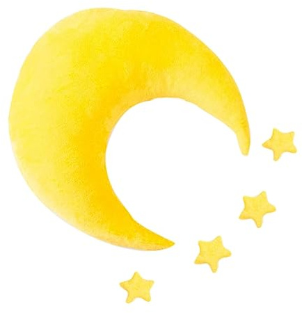 Babyfotografie Kissen Stern und Mond 5 Stück, Polyester, Gelb | Requisiten für Neugeborenenfotografie, Weiche Fotoprop für 1 Monat, Dekoratives